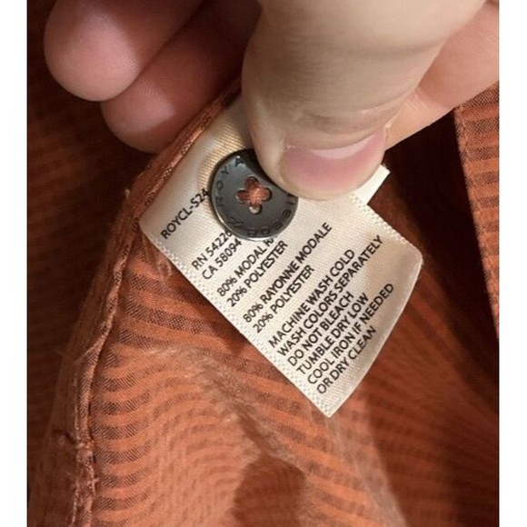 Royal Robbin’s Men’s M Button Short Sleeve Shirt Orange Fashion Logo - Picture 7 of 8